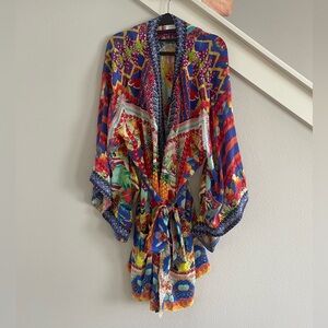 Camilla embellished silk robe/coverup